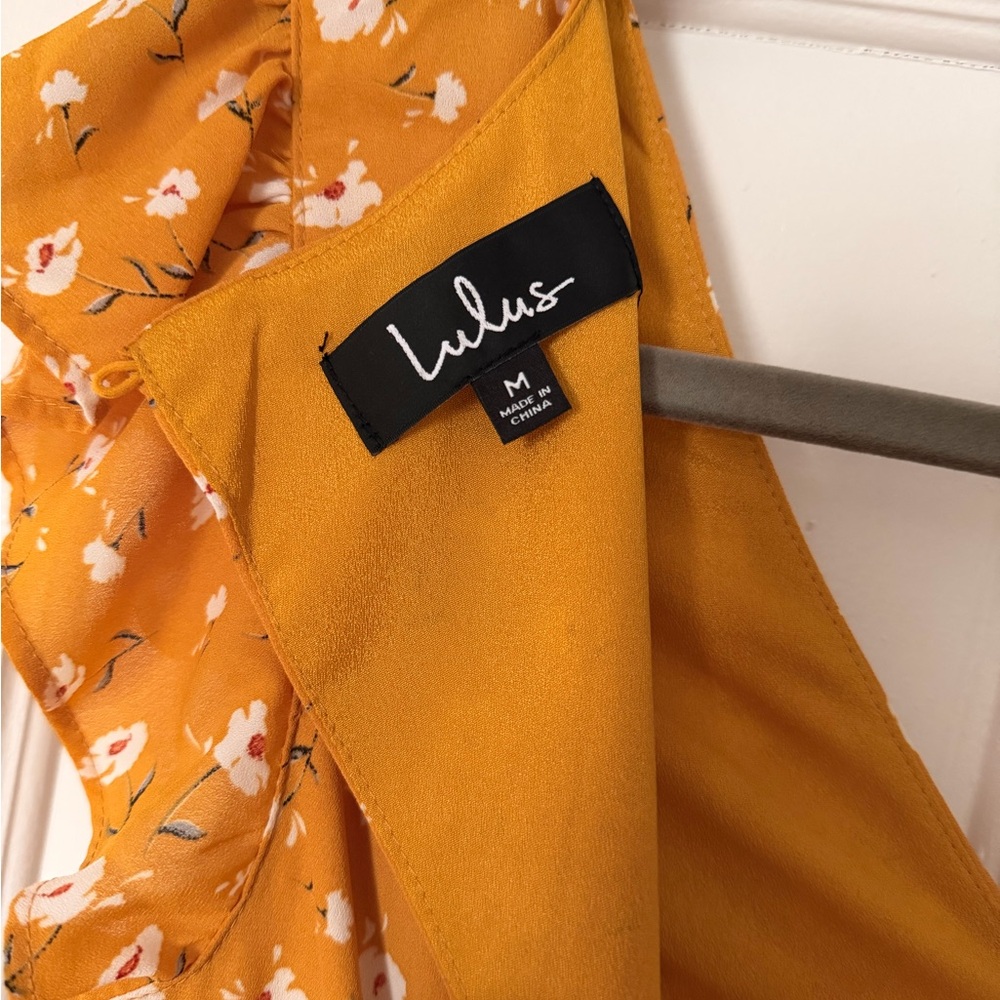Lulu's Mustard Yellow Floral Maxi Dress - Picture 5 of 5